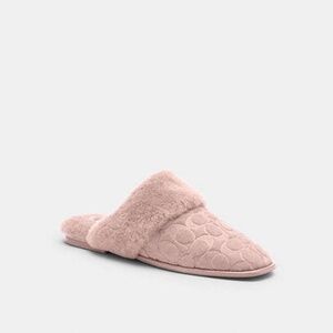 Sherpa Flat Mule In Signature Suede
